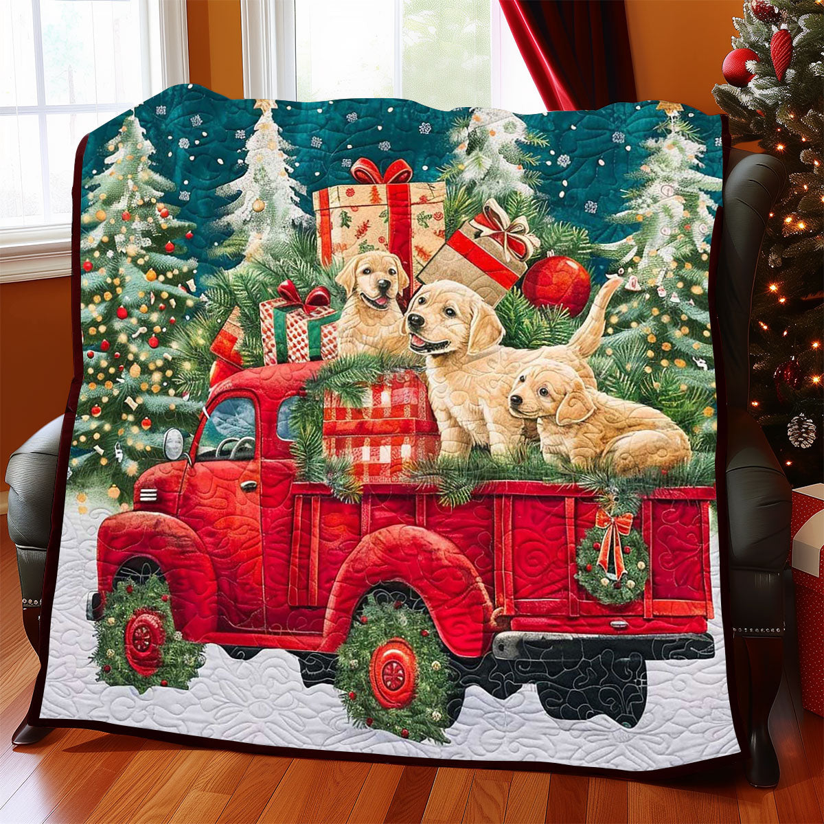 Red Christmas Truck WP1008017CL Quilt