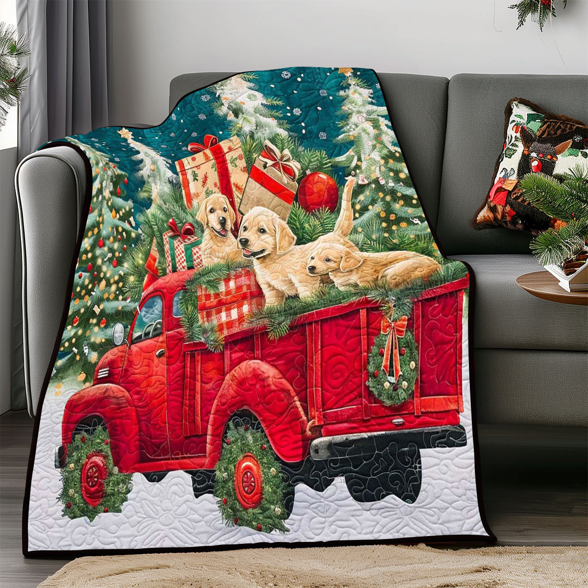 Red Christmas Truck WP1008017CL Quilt