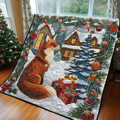 Christmas Fox Present WP1008004CL Quilt