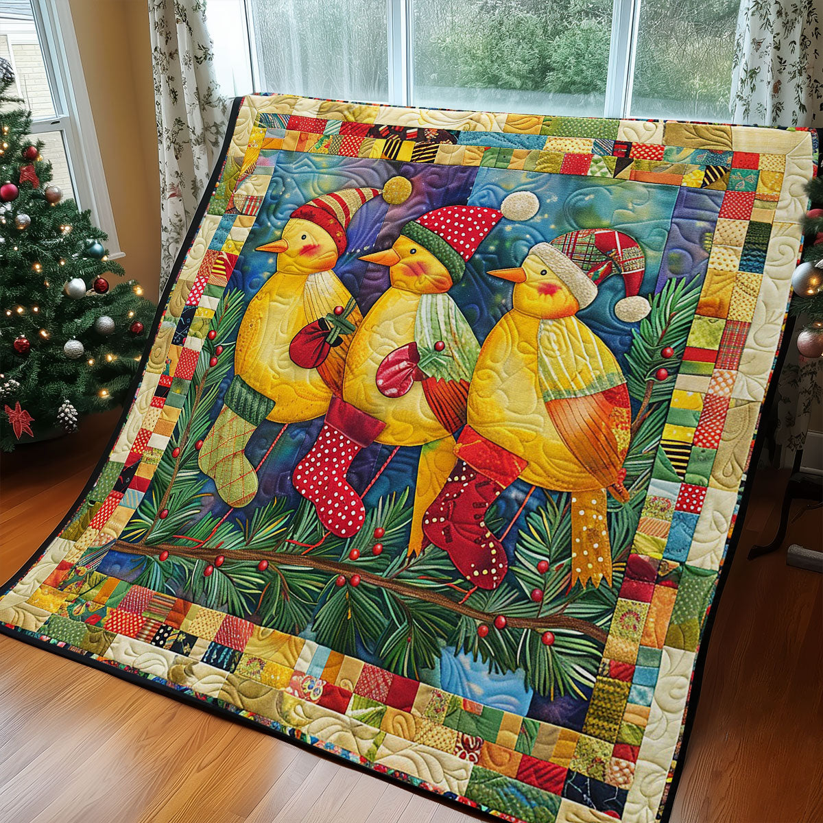 Three Yellow Birds WM2808024CL Quilt