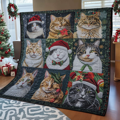 Christmas Cat And Gift WM1508020CL Quilt