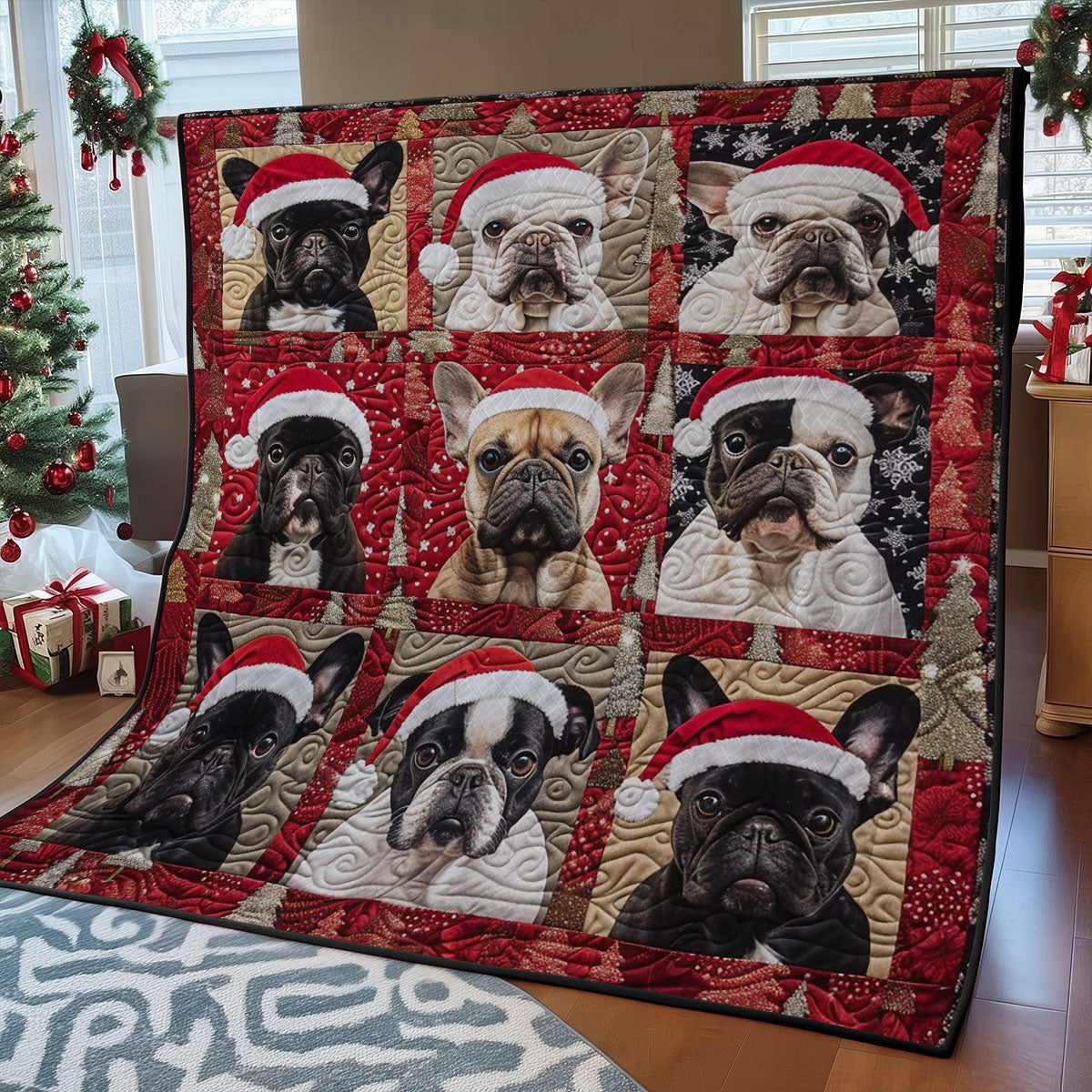 French BullDogs WM1508026CL Quilt