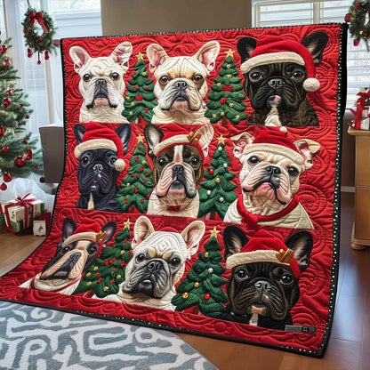 French Bulldogs Love Christmas XR1308001CL Quilt