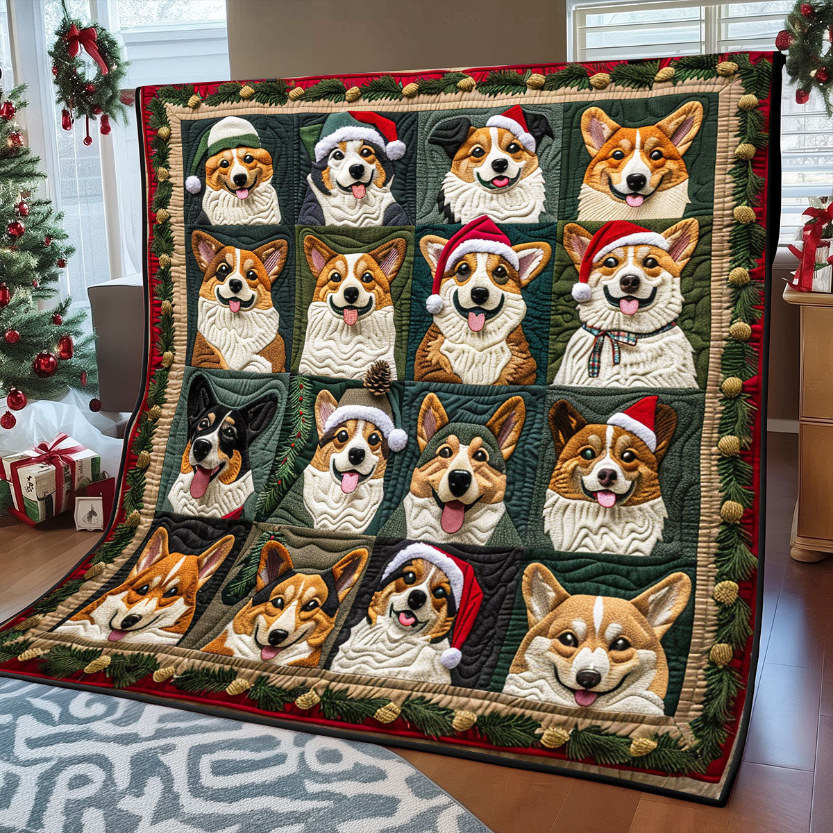 Happy Corgi XR1308034CL Quilt