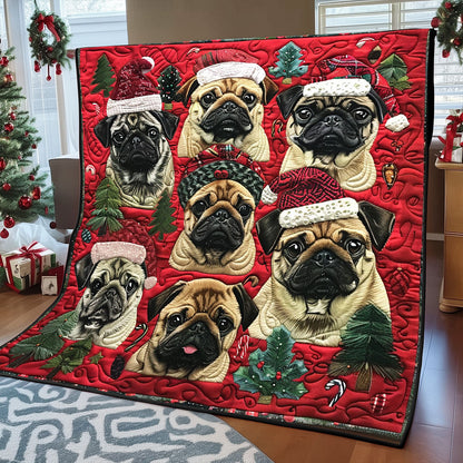 Merry Pugmas XR1308009CL Quilt