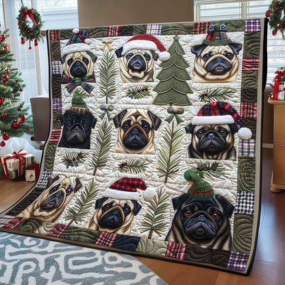 Pugs Christmas XR1308002CL Quilt