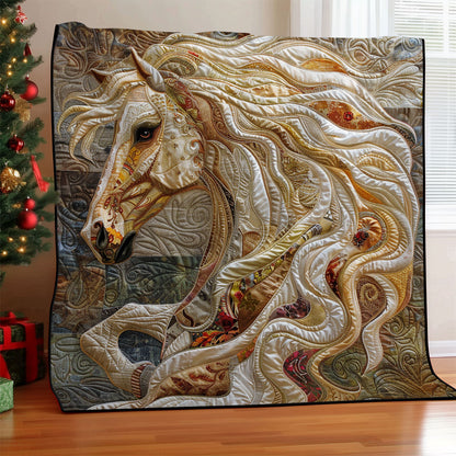 Artistic White Mane's Horse WM2008046CL Quilt