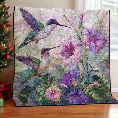 Blur Purple Morning Hummingbirds WM2008008CL Quilt