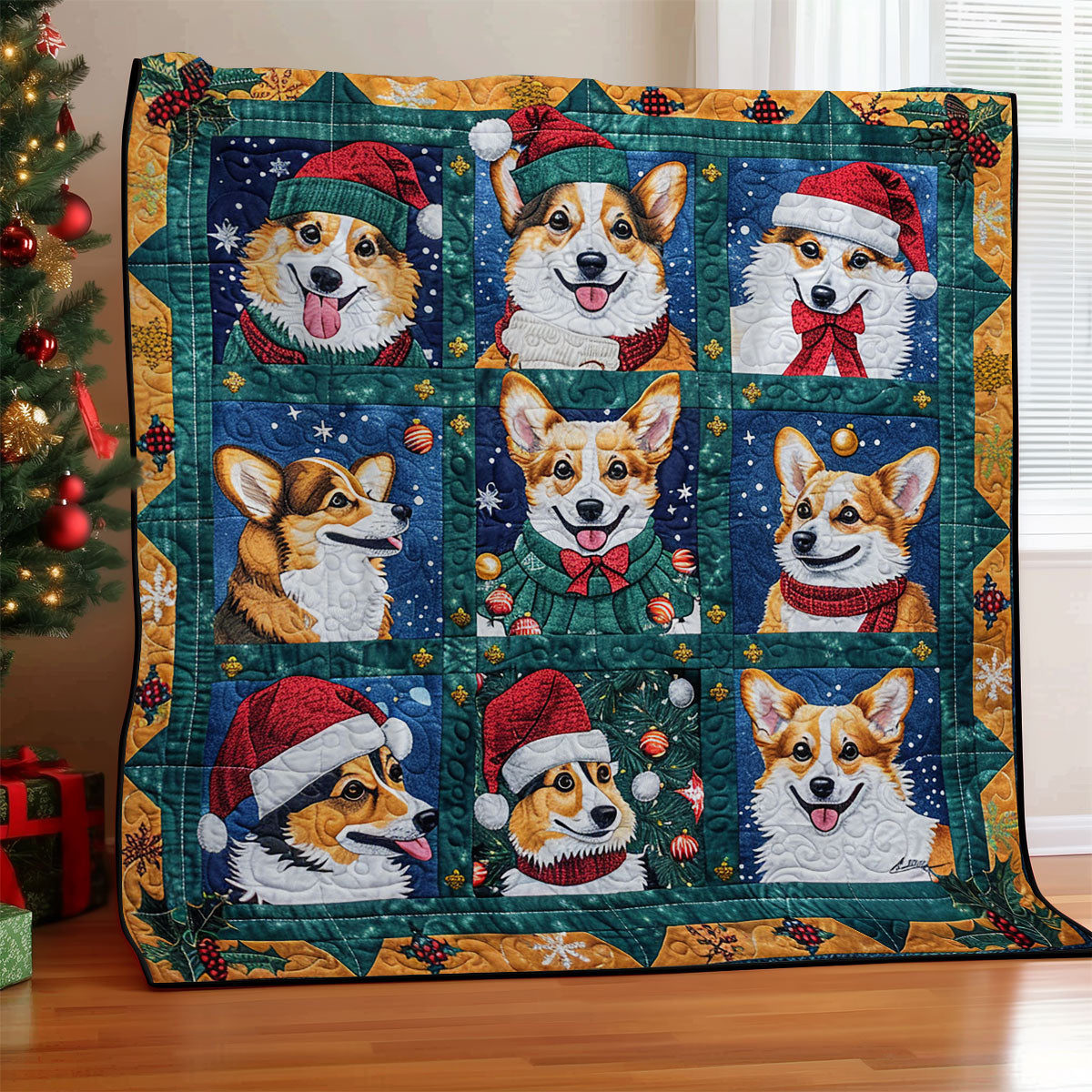 Christmas Corgi WM2008014CL Quilt