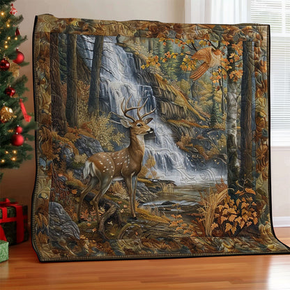 Disoriented Deer Autumn Forest WM2108002CL Quilt