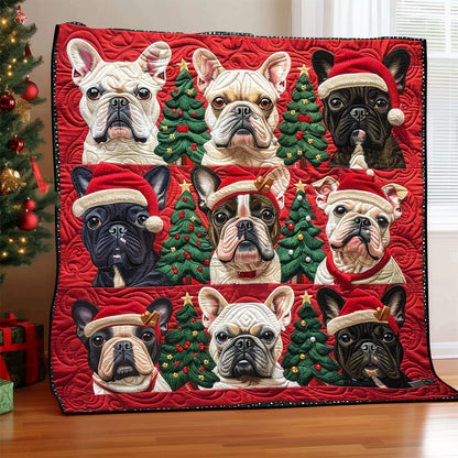 French Bulldogs Love Christmas XR1308001CL Quilt