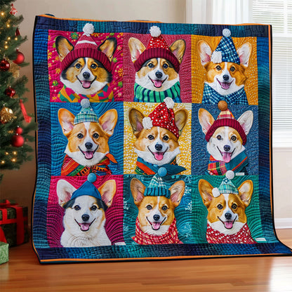 Happy Corgi WM2008013CL Quilt