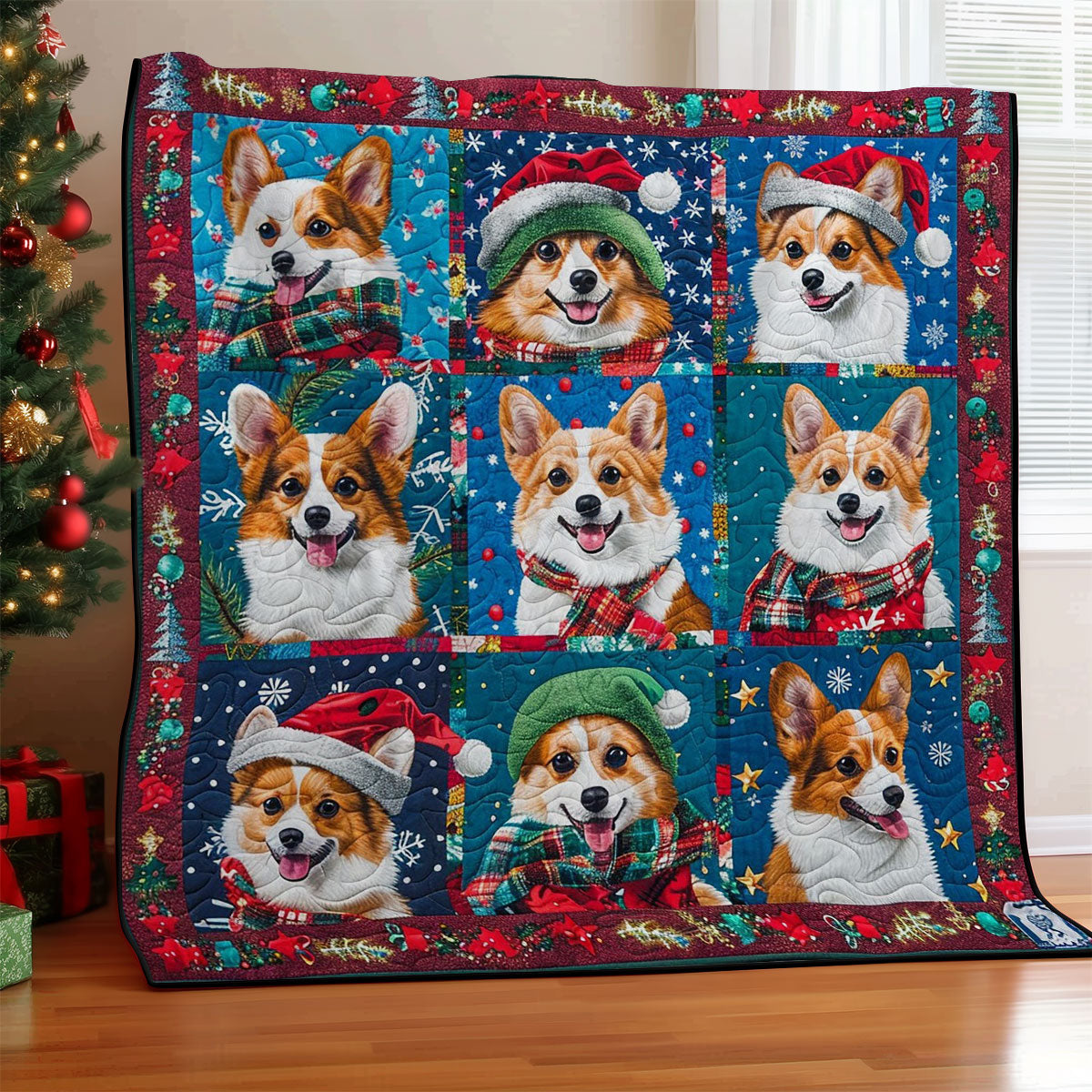 Happy Winter Corgi WM1908021CL Quilt