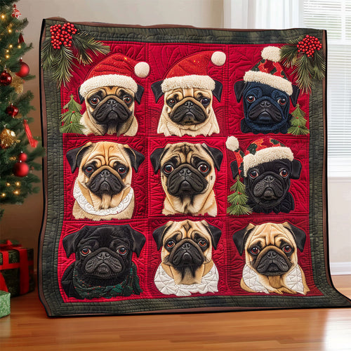 Jingle Pugs XR1308016CL Quilt