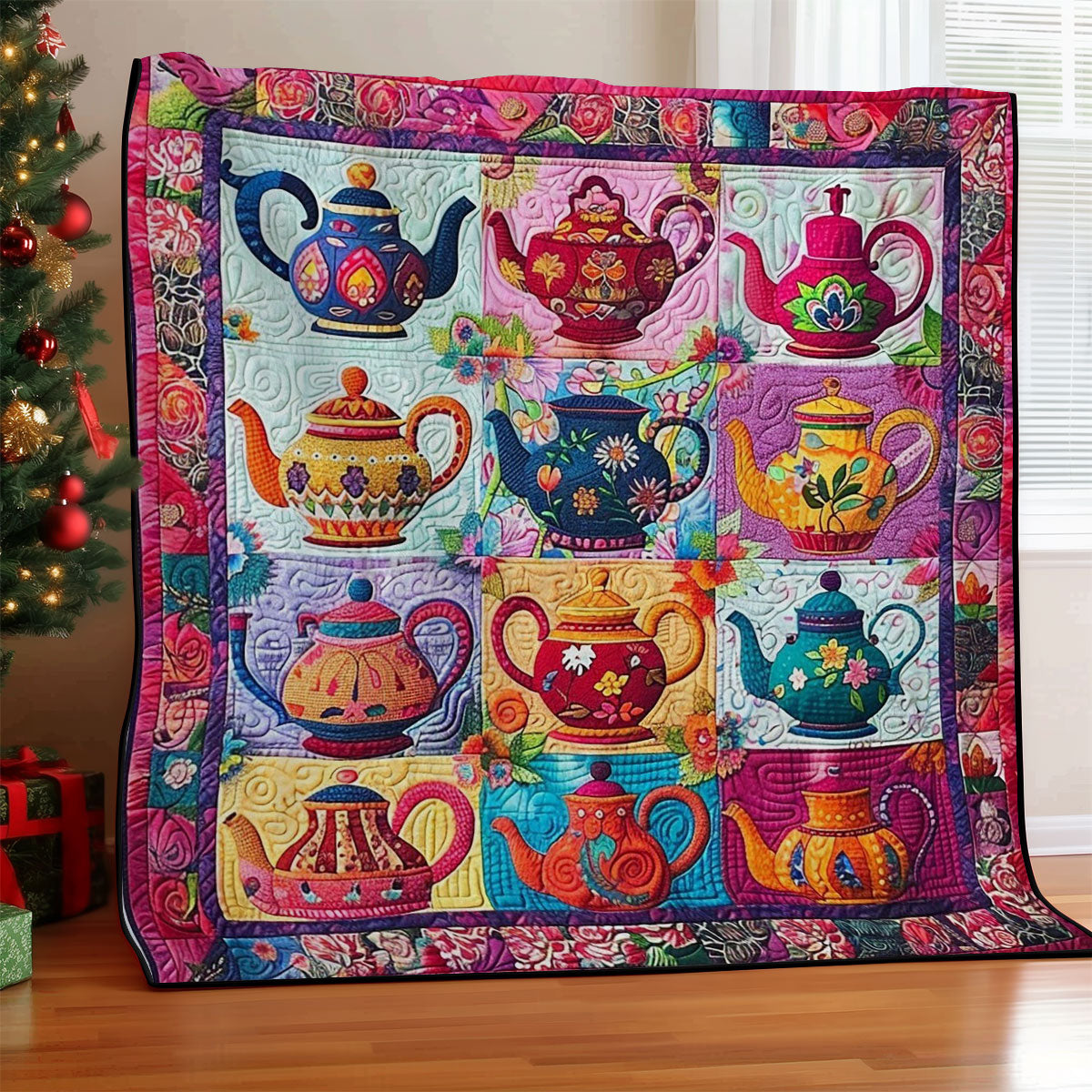 Pink Teapots WM2108012CL Quilt