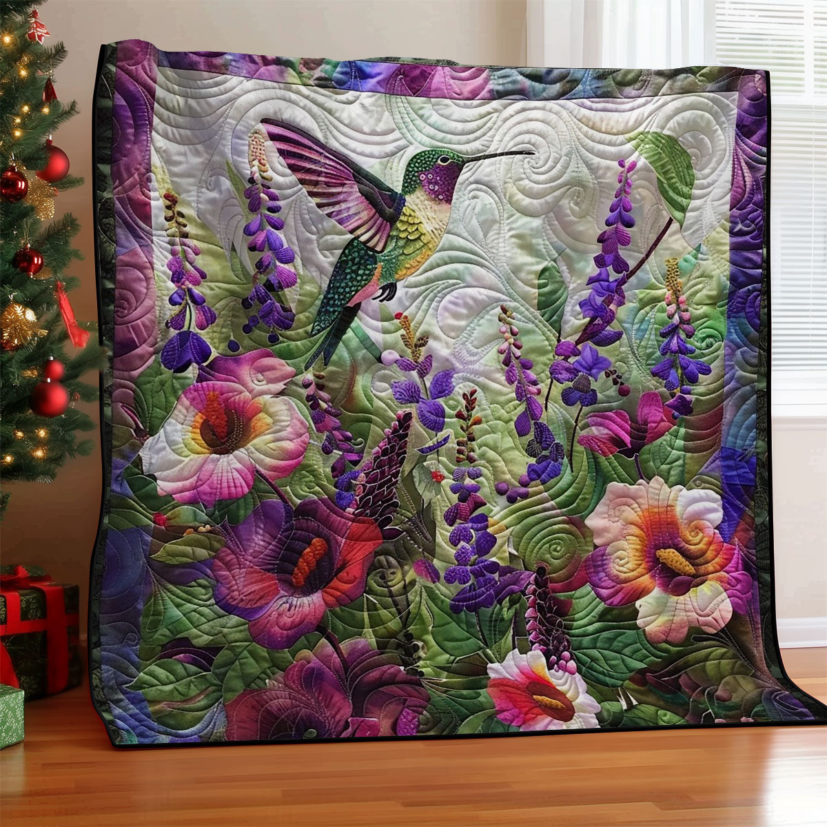 Purple Hummingbird WM1908026CL Quilt