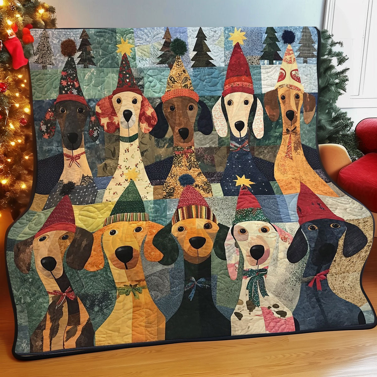 Christmas Dogs WM1408044CL Quilt