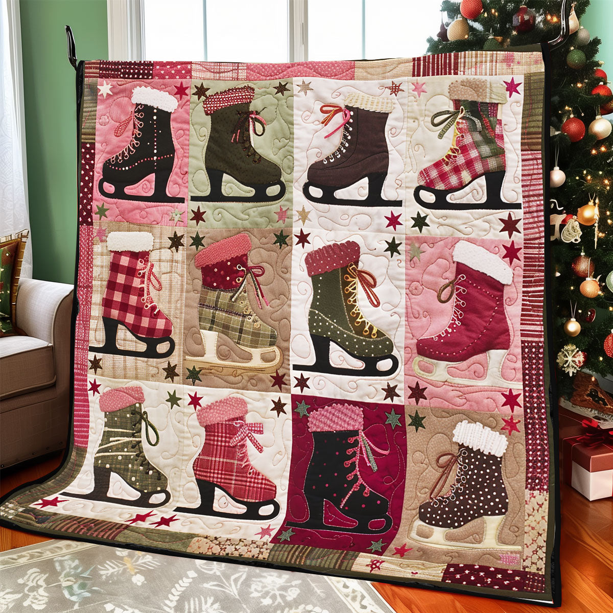 Pink Ice Skates XR1608001CL Quilt