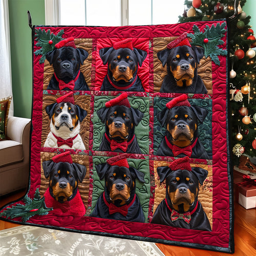 Rottweilers Love Christmas XR1508025CL Quilt