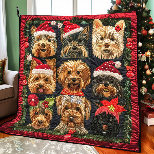 Yorkshire Terriers Love Christmas XR1508026CL Quilt