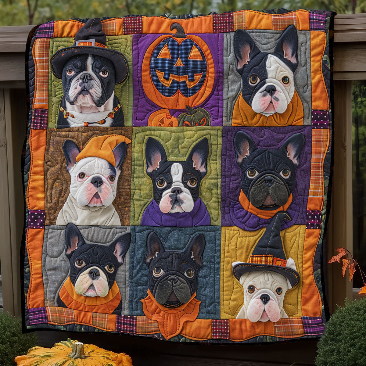 Baby French Bulldog Witches XR1908051CL Quilt