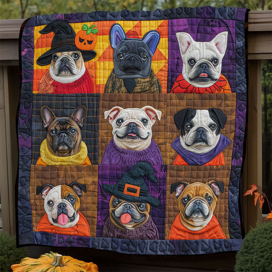 Boo Pumpkin French Bulldogs XR1908050CL Quilt
