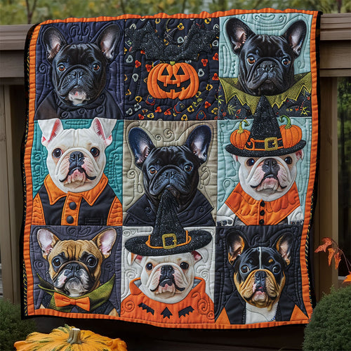 Cute Halloween French Bulldogs XR1908034CL Quilt