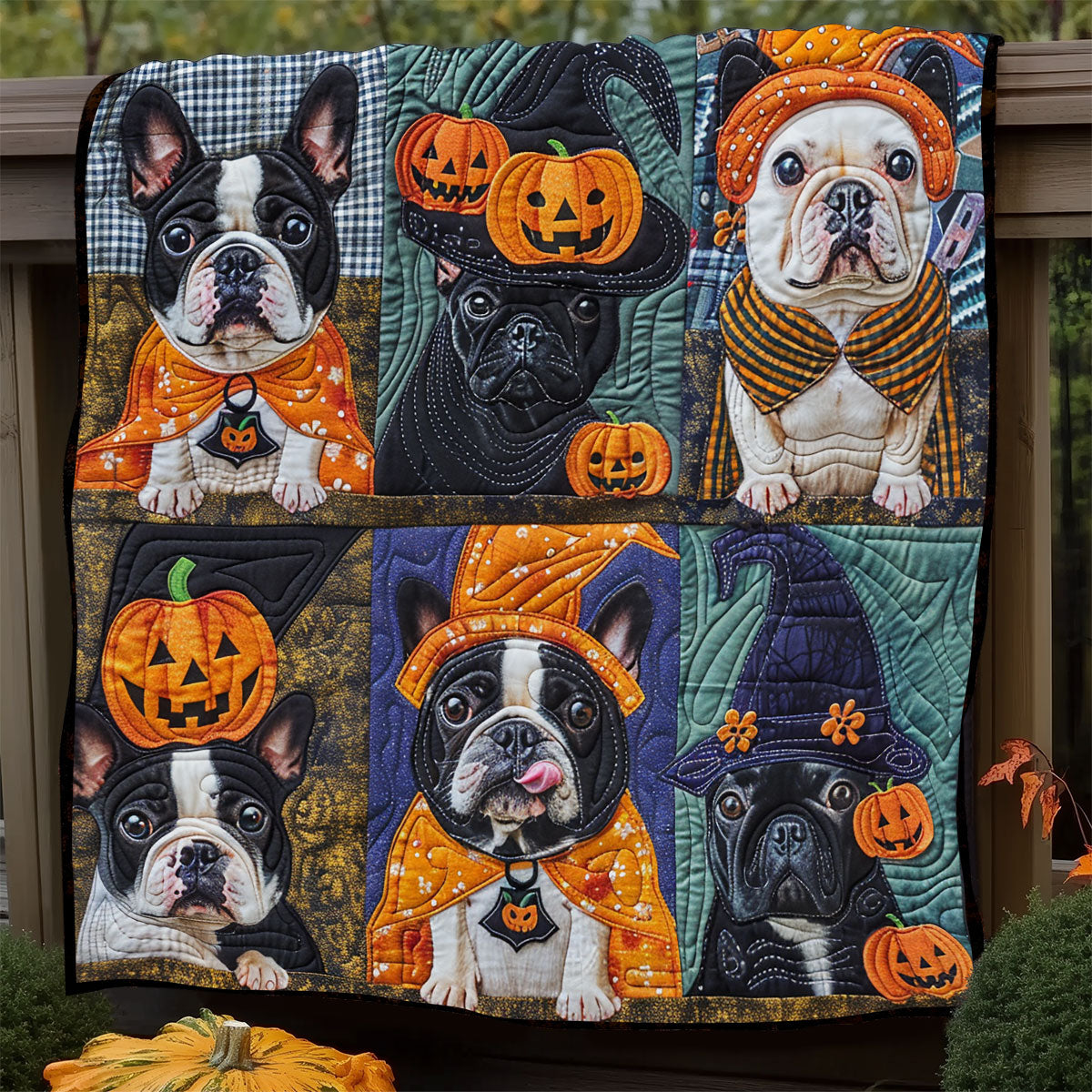 Frightful French Bulldogs XR1908040CL Quilt