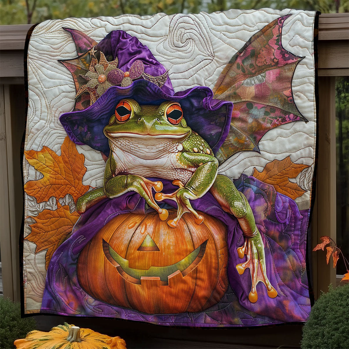 Frog Witch Halloween WM1008022CL Quilt