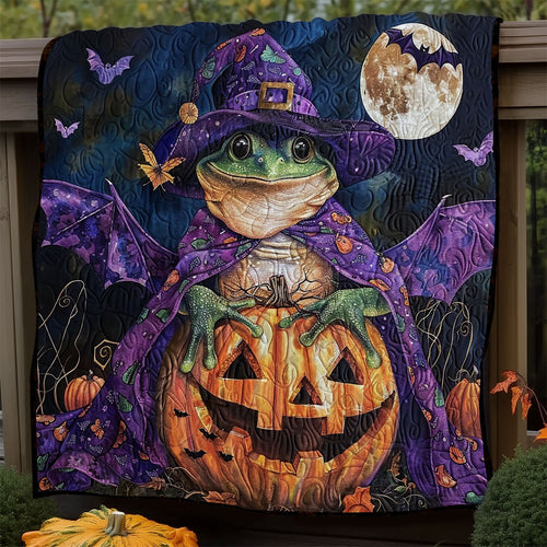 Frog Witch Halloween WM1008088CL Quilt