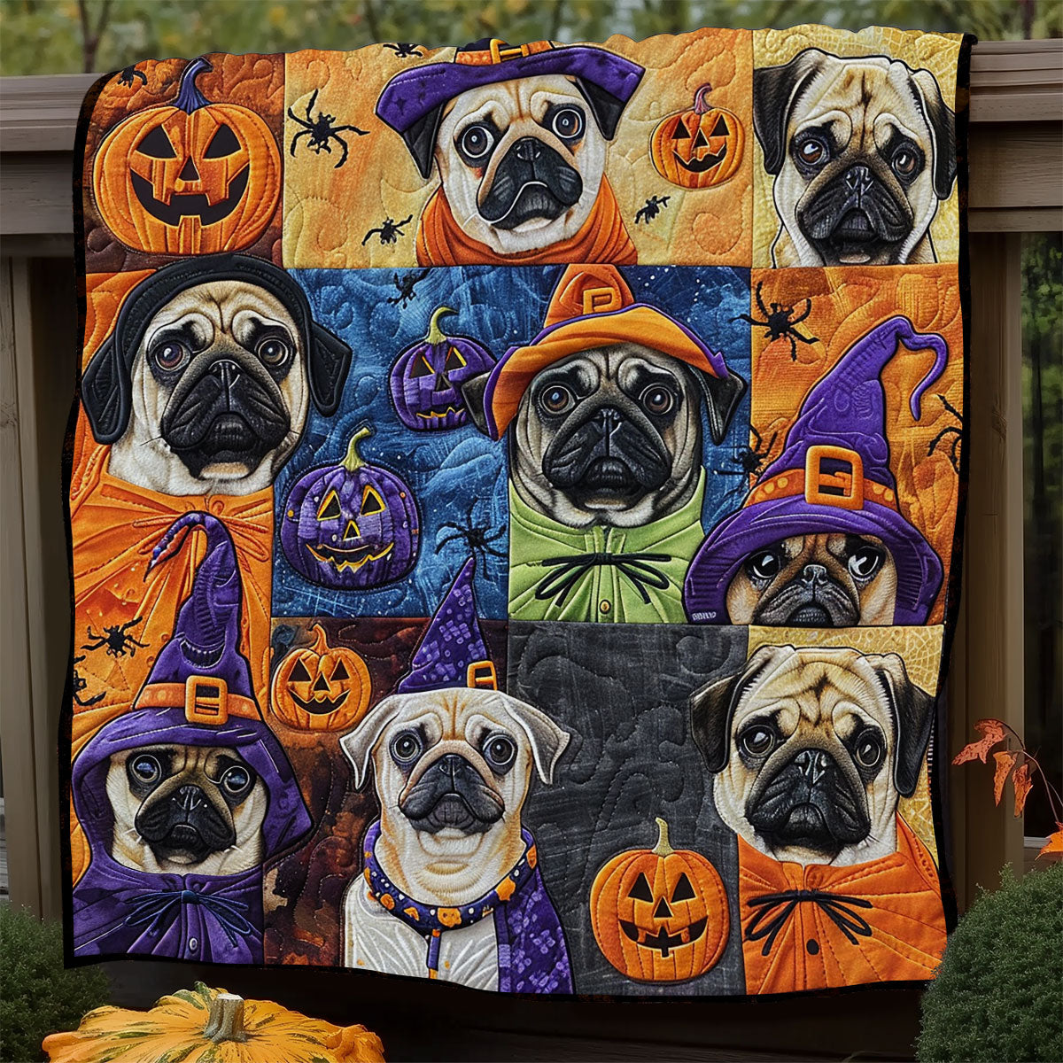 Pug Witches XR1908010CL Quilt