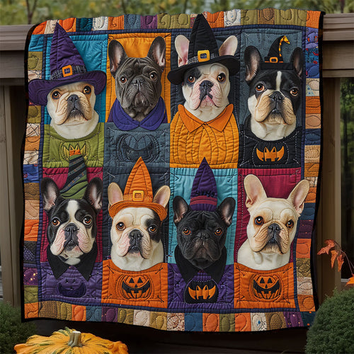 Pumpkin French Bulldogs XR1908035CL Quilt