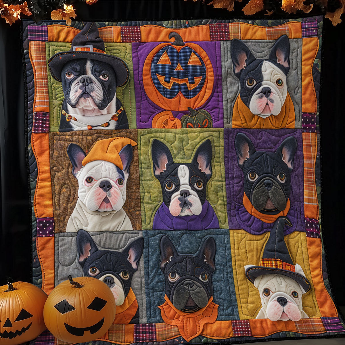 Baby French Bulldog Witches XR1908051CL Quilt