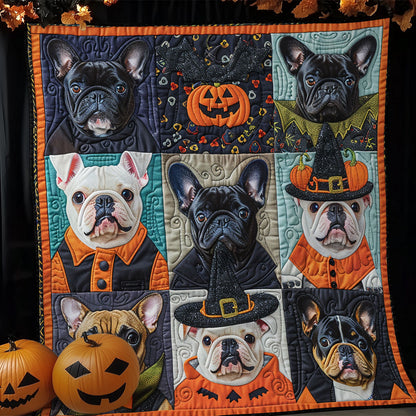 Cute Halloween French Bulldogs XR1908034CL Quilt