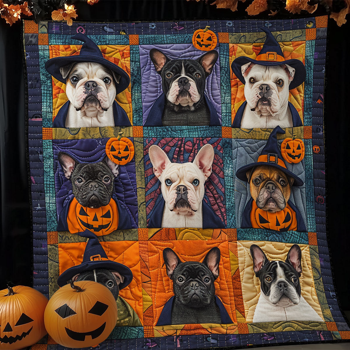 Halloween Vibe French Bulldogs XR1908047CL Quilt