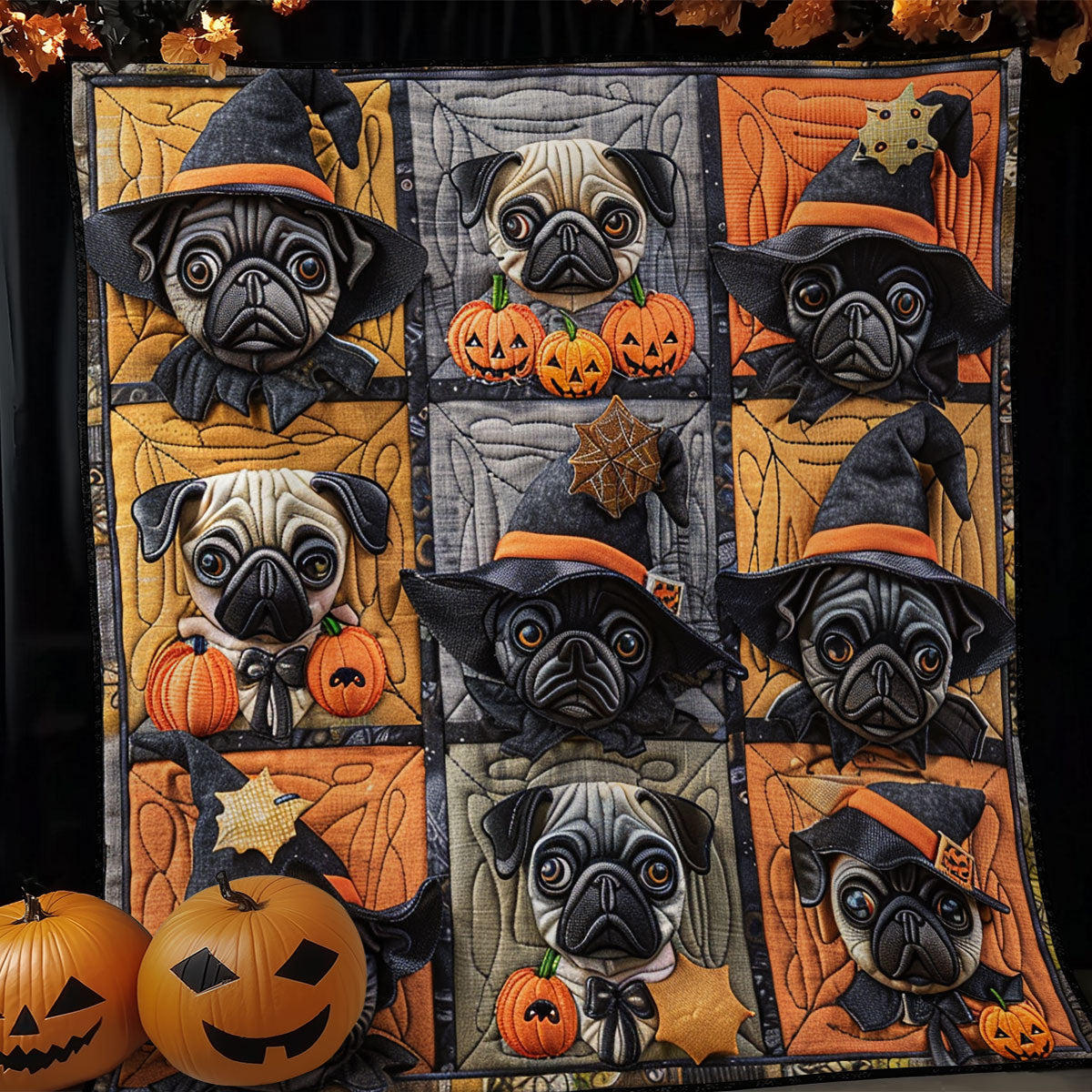 Mystic Pugs XR1908028CL Quilt