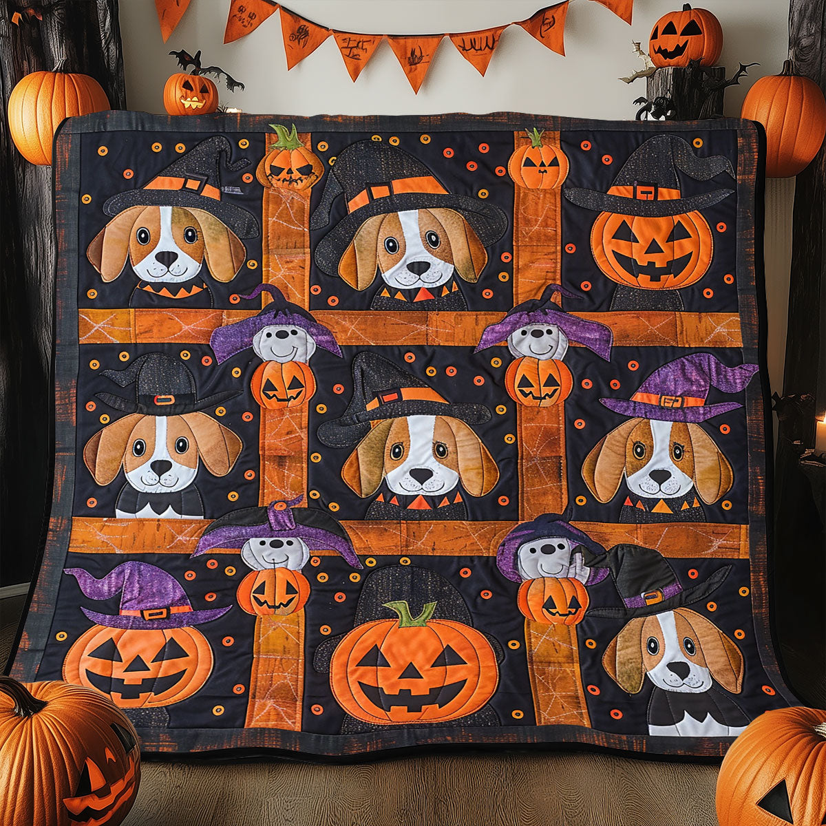 Beagle Boo Pumpkins XR1908011CL Quilt
