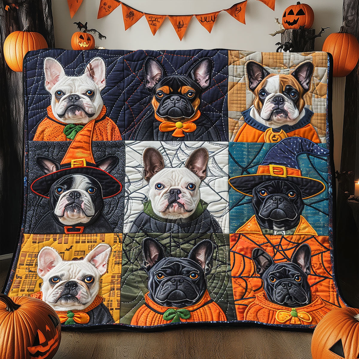 Boo French Bulldogs XR1908038CL Quilt
