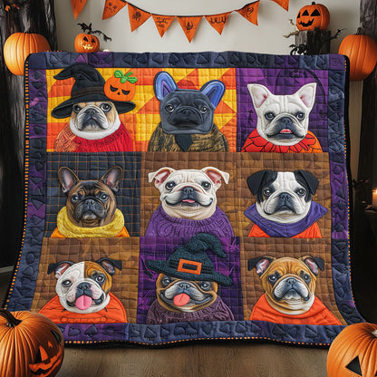 Boo Pumpkin French Bulldogs XR1908050CL Quilt