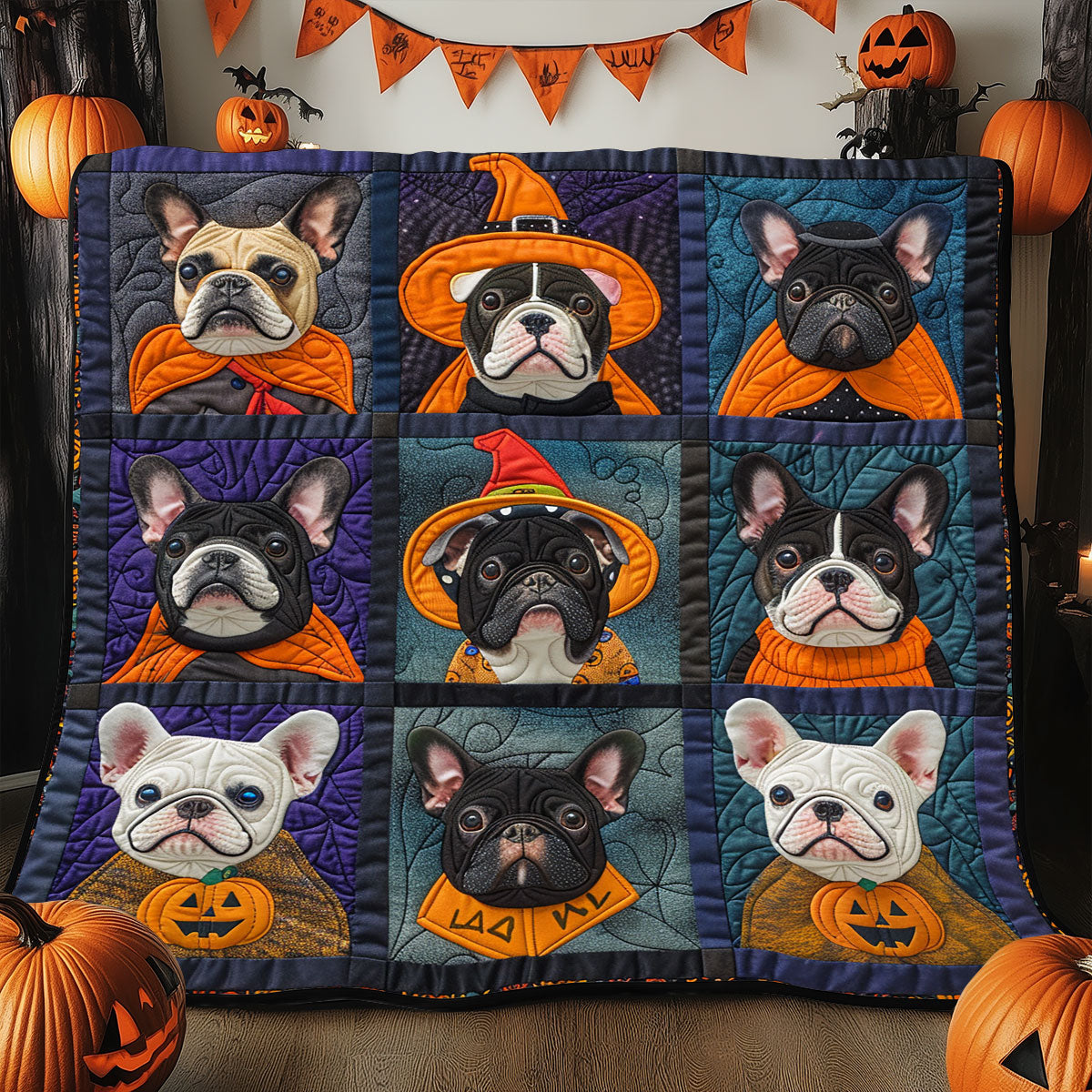 Cute Boo French Bulldogs XR1908042CL Quilt