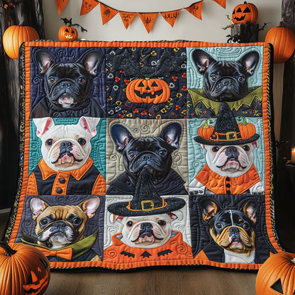 Cute Halloween French Bulldogs XR1908034CL Quilt