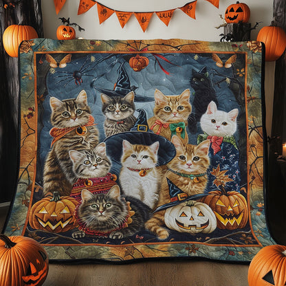 Dark Pumpkins Cat WM3008005CL Quilt