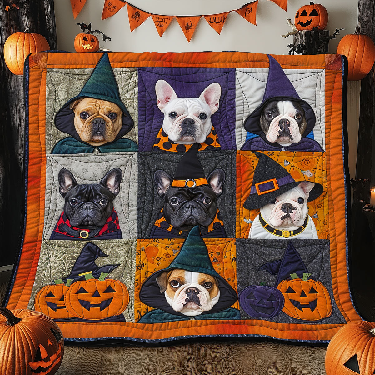 Ghostly French Bulldogs XR1908046CL Quilt