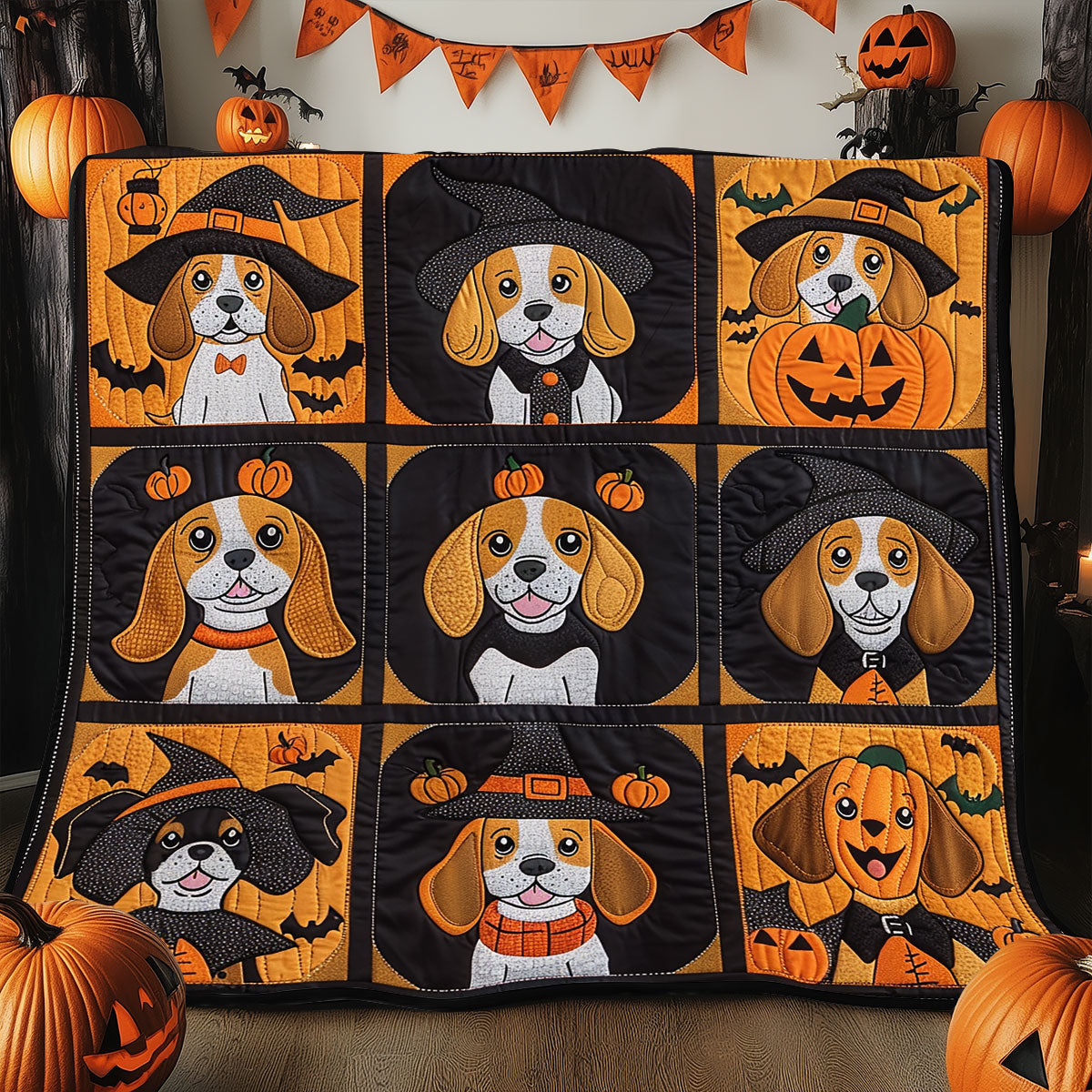 Halloween Beagle Witches XR1908013CL Quilt