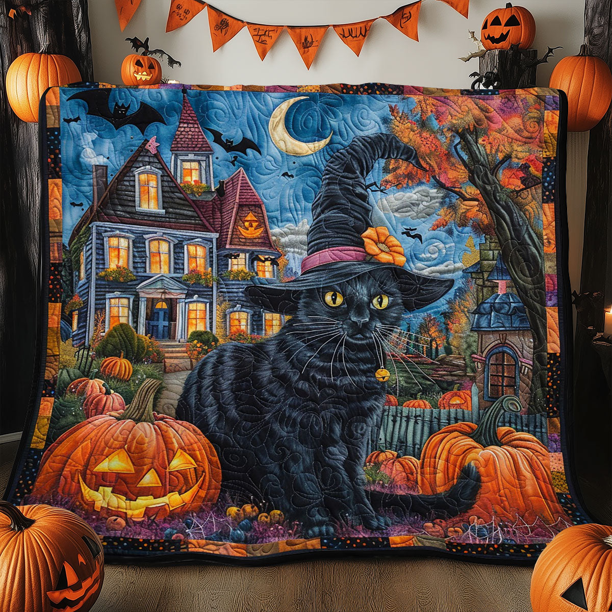 Halloween Night Cat WM2808018CL Quilt