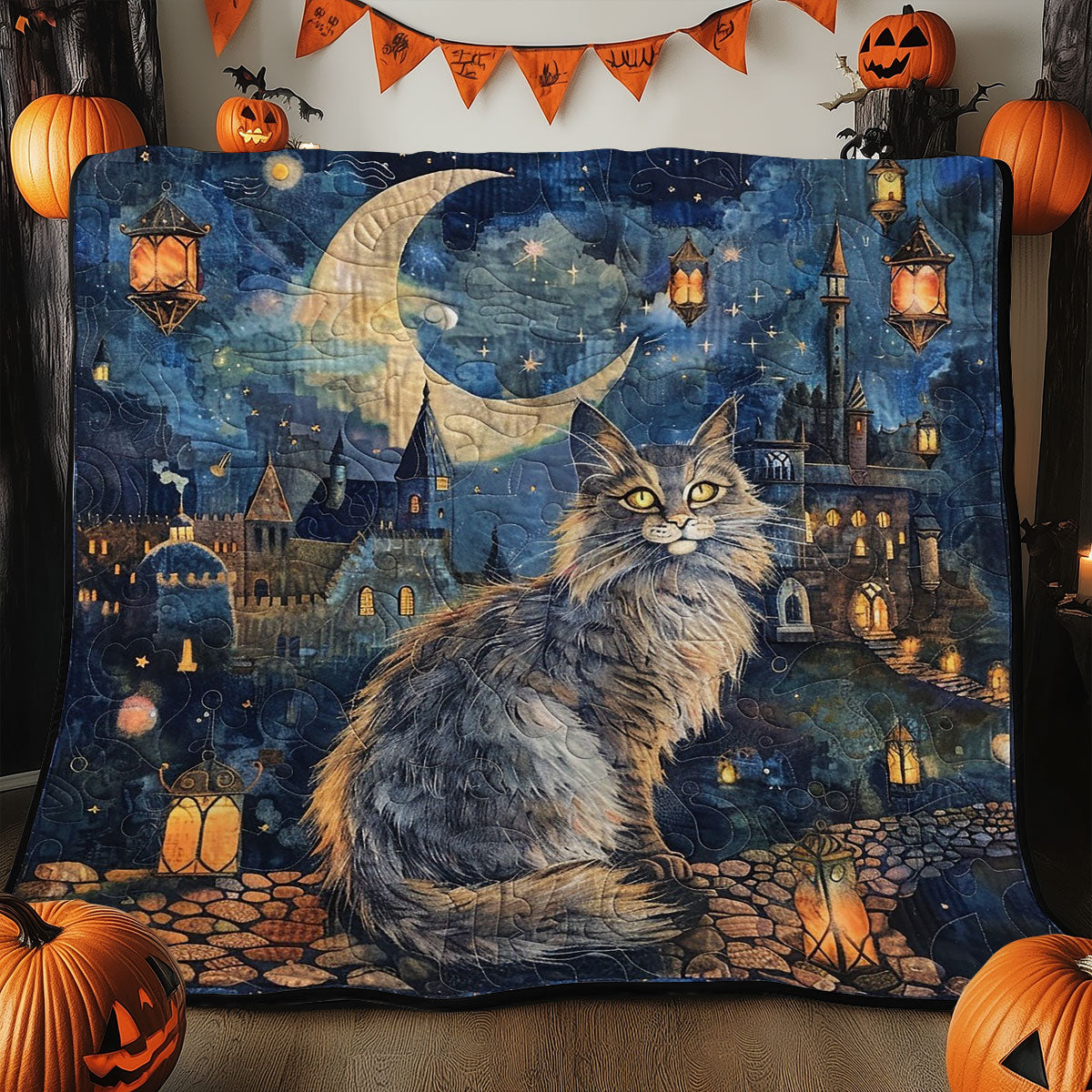 Longhair Cat WM2808020CL Quilt