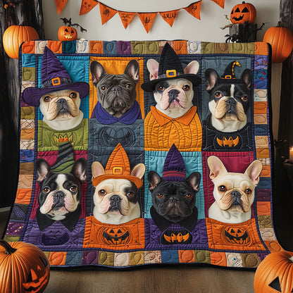 Pumpkin French Bulldogs XR1908035CL Quilt