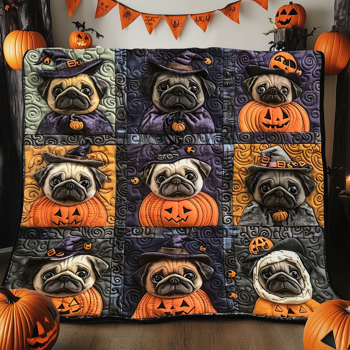 Pumpkin Pooch XR1908022CL Quilt