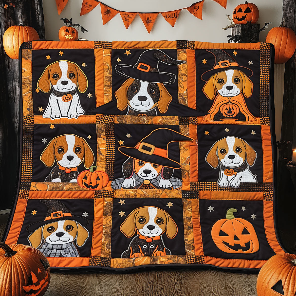 Trick Or Treat Beagles XR1908018CL Quilt