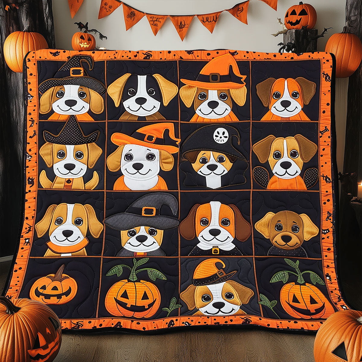 Witch Beagles Love Halloween XR1908015CL Quilt